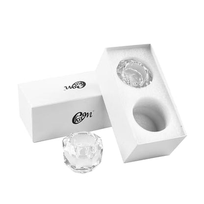 Kitcom Crystal Tealight Candle Holders Pack of 2 for Party Dinner Table Home Decor Hand Cut W2.7'' X H2.3'', Comes with Gift Box - size: W2.7''×H2.3''