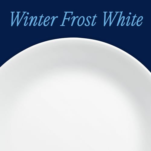 Corelle Vitrelle 8-Piece Dinner Plates Set Triple Layer Glass and Chip Resistant, Lightweight Round Plates, Winter Frost White - size: 10.25" Dinner Plates
