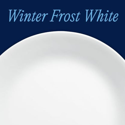 Corelle Vitrelle 8-Piece Dinner Plates Set Triple Layer Glass and Chip Resistant, Lightweight Round Plates, Winter Frost White - size: 10.25" Dinner Plates