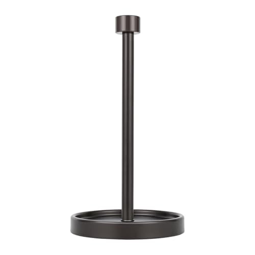 Ivilon Countertop Paper Towel Holder - Modern End Cap Minimalist Design - Color Oil Rubbed Bronze - color: Oil Rubbed Bronze