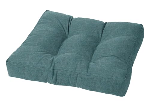 Cushion Source Tufted Ottoman Cushions, 21"X 17" Indoor and Outdoor Durable Tufted Cushion Made with Fade Resistant Sunbrella Fabric, Sunbrella Elements Cast Lagoon - color: Sunbrella Elements Cast Lagoon