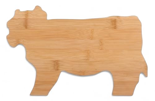 Decorative Cow Shaped Bamboo Cutting Board, Natural Wood, Kitchen Cheese Board, Serving Platter, Charcuterie Board, Decor Fruit Plate, Gift (BLANK)