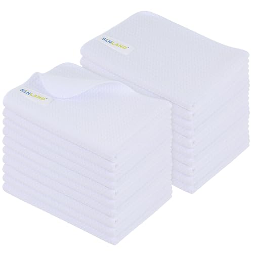 Sublimation Blank Towels Waffle Kitchen Towel White 16x24 20 Pack | Microfiber, Fast Drying, Tea Towel, Polyester Dish Towels for Home, Decorate, DIY - color: Whitex20-280g, size: 16 inchx24 inch