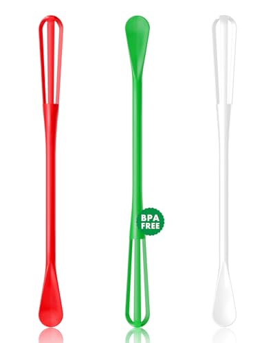 OYV Christmas Colors 2-In-1 Mini Whisk and Spoon, Set of 3, 8.5-Inch | Flexible And Lightweight, Comfortable Long Handle, Easy To Store, BPA-Free, For Eggs, Sauces, Coffee And Hot Chocolate - color: Festive Christmas Colors (Red, Green, White)