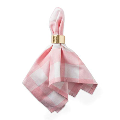 DII Buffalo Check Collection, Classic Farmhouse Cloth Napkin Set, 20x20, Pink & White, 6 Piece - color: Pink & White, size: 20" x 20" (Set of 6)