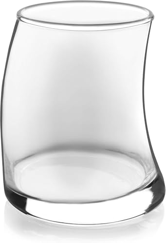 Libbey Swerve Drinking Glasses Set of 16, Chip-Resistant Tumbler and Rocks Glass Cups Set, Fun, Edgy Everyday Drinking Glasses for Special Events - color: 08 - Swerve