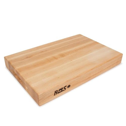 John Boos RA-Board Series Rectangular Wooden Maple Cutting Board 30”x23.25” – 2.25” Thick, 42-lb Reversible Butcher Block with Edge-Grain & Finger Grips – Made in the USA - color: Maple, size: 30"L x 23.3"W