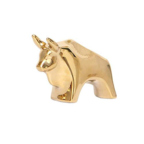 NWFashion Small Animal Statues Home Decor Modern Style Gold Decorative Ornaments (Bull) - color: Bull