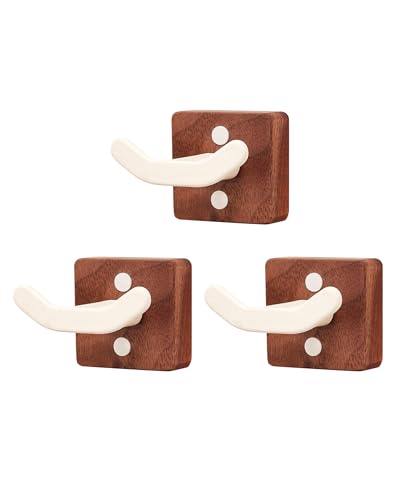 3 Pack White Wall Coat Hook Rack, Modern Coat Hooks Black Walnut Wood Black Metal Decorative Backpack Hanger Wall Mounted for Hanging Coats, Hats, Bags - color: white Walnut