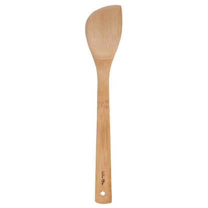 Helen’s Asian Kitchen Stir Fry Spatula and Cooking Utensil, Natural Bamboo, 15-Inch - size: 15-Inch, Solid Spatula