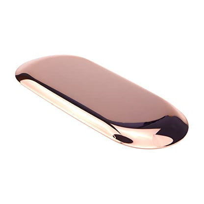 Dnyta Stainless Steel Decorative Tray, Decor Jewelry Dish Home Decor Trays | Bathroom Decor Makeup Serving Trays for Dresser, 9 x 3.7in Trays for Keys Watch Wallet Trinket Cosmetics (Oval, Rose Gold) - style: Oval rose gold style (1pcs)
