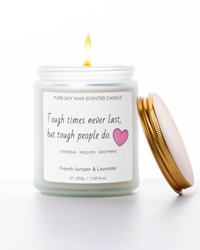 Scented Candle for Home, 7.05 oz 40Hour Burn Time, Long Lasting Soy Jar Candle, Gifts for Christmas, Halloween, Inspirational Gifts for Men Women, French Juniper&Lavender, Aromatherapy