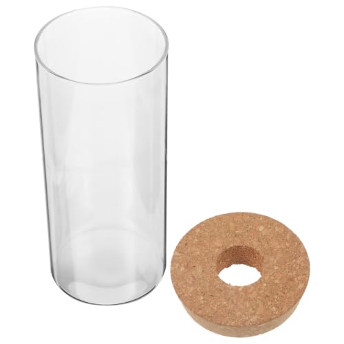 Hydroponic Plant Bottle, 8.21x3.34in Water Plants Vase Micro Landscape Propagation Stations, Hydroponic Pots Empty Glass, Water Flower Terrariums with Cork (Hole Diameter 3cm) - size: 20.90X8.50X8.50CM