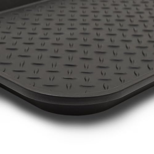 Diamond Boot Tray 15"x 29" Black Plastic Shoe Mud Mat for Entryway | Indoor Outdoor Entryway Shoe Drip Pan, Drainage Shoe Holder for Garden Boots Pet Feeding Craft Project Floor Protection