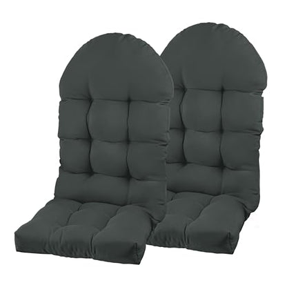 Adirondack Chair Cushion, Rocking Chair Cushion 44x19.4x4 inch, High Back Patio Cushions of Upper and Lower with Ties, Sunscreen and Fade-Resistant (Dark Grey, 2) - color: Dark Grey