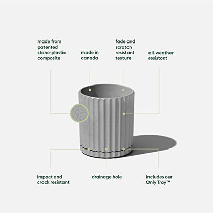 Veradek Demi Series Demi 6" Planter w/Tray - Grey, 2 Pack - color: Gray, size: 6 inch - 2 Pack