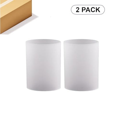WGVI Hurricane Candle Holder Sleeve, W: 4", Ht: 6", Frosted Glass Cylinder Open Both Ends, Chimney Tube Shade, 2 Pieces - color: Frosted, size: 4x6"H