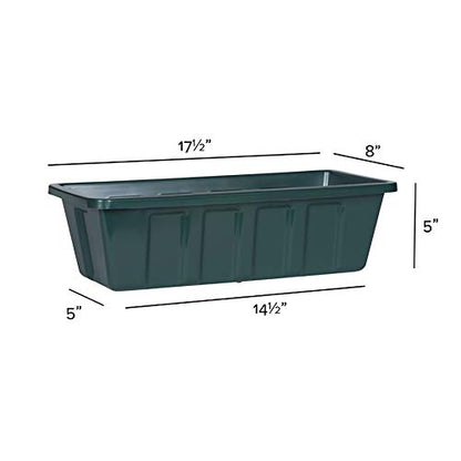 Root & Vessel, Poly-Pro Plastic Flower Box Planter, Hunter Green, 18-Inch - color: Green, size: 18-Inch
