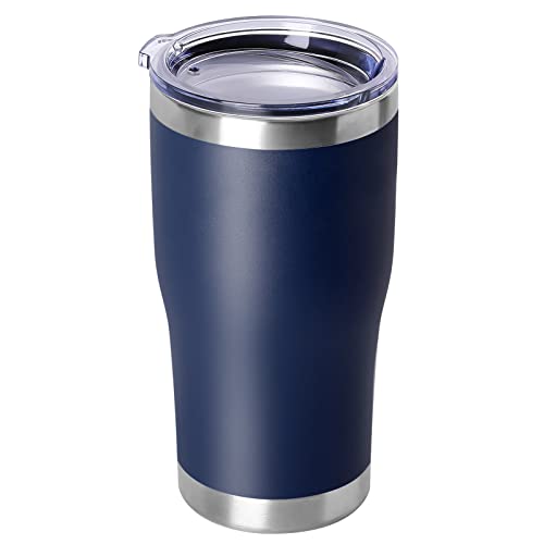 DOMICARE 20oz Tumbler with Lid Stainless Steel Tumblers Bulk, Double Wall Vacuum Insulated Coffee Travel Mug Powder Coated Tumbler, 1 Count (Pack of 1) Navy - color: Navy, size: 1 count