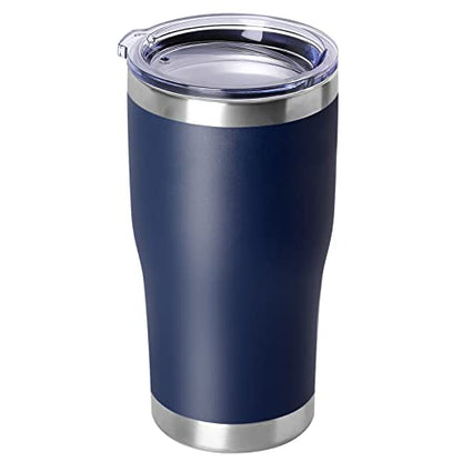DOMICARE 20oz Tumbler with Lid Stainless Steel Tumblers Bulk, Double Wall Vacuum Insulated Coffee Travel Mug Powder Coated Tumbler, 1 Count (Pack of 1) Navy - color: Navy, size: 1 count