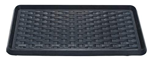HF by LT Panama Weave Rubber Boot Tray, 32 x 16 inches, One-Piece Seamless Construction, Durable Vulcanized Rubber, Year Round Use Indoors or Outdoors, Black - color: Panama