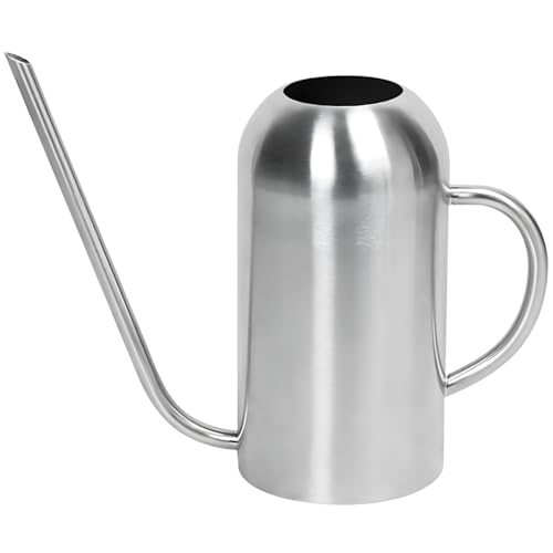 Watering Can Indoor Outdoor Plants, 50oz/1500ml Garden Long Spout Watering Cans, Stainless Steel Plants Watering Can Pot for Indoor House Plants Bonsai Flower Decorative - color: Silver