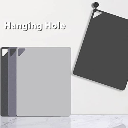 WK Flexible Plastic Cutting Boards for Kitchen, Cutting Board Mats Set of 3, Nonslip Cutting Board for Meat, Thin Cutting Sheets with Hole, Dishwasher Safe, BPA Free, 14.5x11.5" - color: Multi Grey - Large - 3