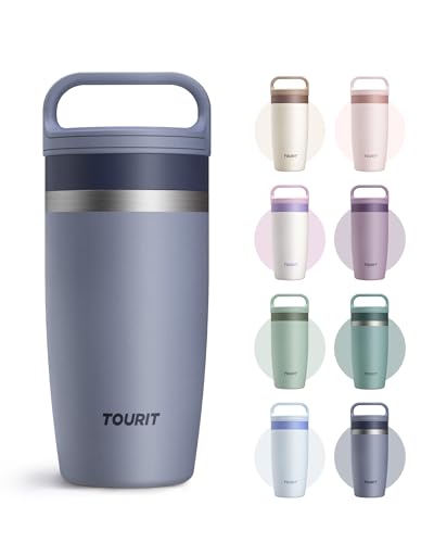 TOURIT Travel Coffee Mug 16 oz,Leakproof 2-Part Drink Lid Tumbler,Navy Blue | Coffee Tumbler Cup, Insulated Stainless Steel Travel Mug, Dishwasher Safe Reusable Water Bottle, BPA-Free Coffee Mug - color: Navy Blue