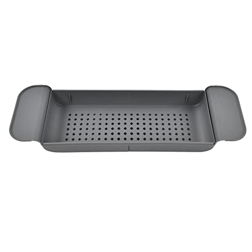 Expandable Bathtub Caddy Tray, PP Material, Adjustable Length, Ideal for Relaxing Baths and Organizing Toiletries (Gray) - color: Gray