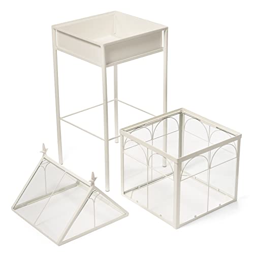 H Potter Freestanding Wardian Case Terrarium | Metal & Glass, Plant Stand - size: Medium