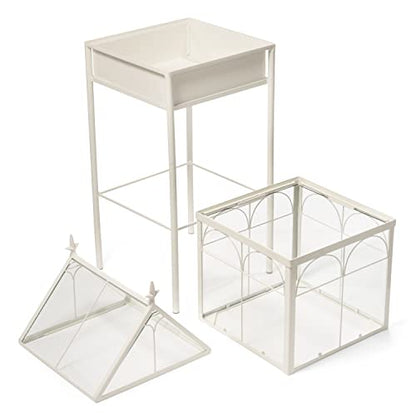 H Potter Freestanding Wardian Case Terrarium | Metal & Glass, Plant Stand - size: Medium