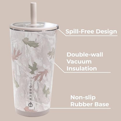 HydroJug Everyday Tumbler 20 oz, Ceramic-Lined Straw Cup, Camo - color: Camo, size: 20 Ounces