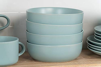 10 Strawberry Street Wazee Matte Coupe Dinnerware, Bowl, Mineral Blue, Set of 6 - color: Mineral Blue, size: 7.5" Dinner Bowl, style: Dinner Bowl