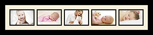 ArtToFrames Collage Photo Frame Single Mat with 5-4x6 Openings with Satin Black Frame and Candlewick mat. - color: 5 - 4x6 - (2139), size: Candlewick
