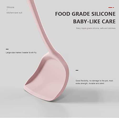 AOTHOD Silicone Cooking Utensils Set - 446°F Heat Resistant Kitchen Utensils, Spatula,Turner Tongs,Spoon,Whisk,Kitchen Utensil Gadgets Tools Set for Nonstick Cookware,Dishwasher Safe BPA Free(Pink) - color: Pink