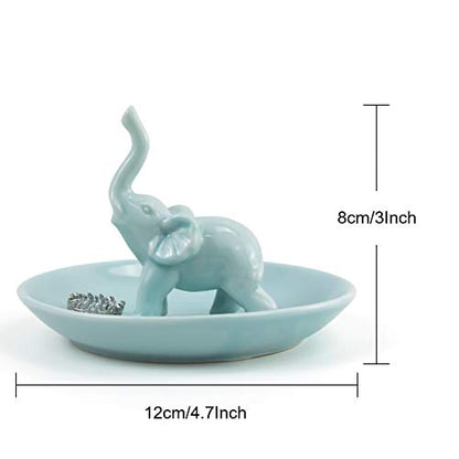PUDDING CABIN Elephant Gifts for Women Mom, Blue Elephant Ring Holder for Jewelry, Christmas Birthday Gifts for Women Mom Her, Engagement Ring Holder Wedding Gifts - style: Blue Elephant