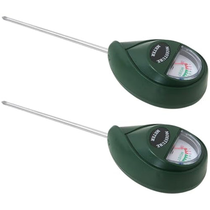 2 Pack Green Soil Moisture Sensor Meter Water Monitor Compatible for Plants/Garden Care/Farm/Indoor/Outdoor Use, Easy to Read Levels