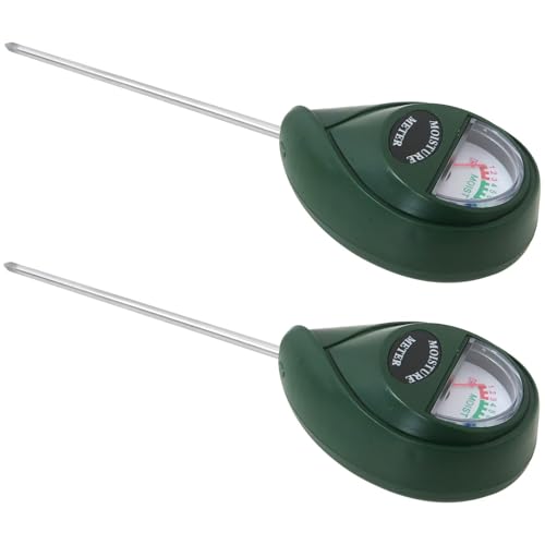 2 Pack Green Soil Moisture Sensor Meter Water Monitor Compatible for Plants/Garden Care/Farm/Indoor/Outdoor Use, Easy to Read Levels