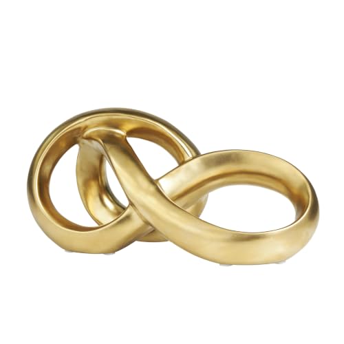 Deco 79 Ceramic Abstract Sculpture, Sculpture 11" x 5" x 5", Gold | Decorative Abstract Infinity Loop Home Decor Statue Statue Figurine - color: Gold, size: 11" x 5" x 5"