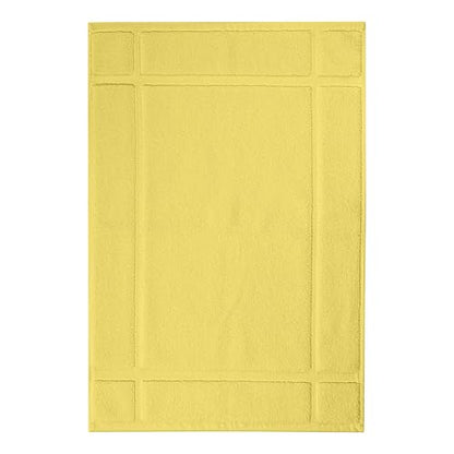 100% Cotton Bath Mat 24x17 Inches, 1350 GSM Thick Plush, Soft Absorbent, Oeko-Tex Certified, Durable Construction– Yellow - color: Yellow