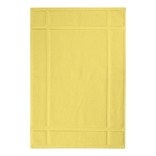 100% Cotton Bath Mat 24x17 Inches, 1350 GSM Thick Plush, Soft Absorbent, Oeko-Tex Certified, Durable Construction– Yellow - color: Yellow