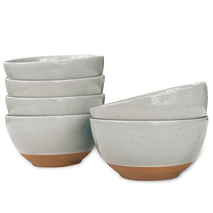 Mora Ceramic Small Dessert Bowls - 16oz, Set of 6 - Microwave, Oven and Dishwasher Safe, For Rice, Ice Cream, Soup, Snacks, Cereal, Chili, Side Dishes etc - Microwavable Kitchen Bowl, Earl Grey - color: Earl Grey