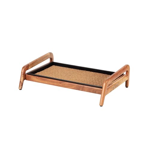 Anji Mountain Heavy Duty Waterproof Wooden Shoe Storage Mat Organizer/Boot Storage Tray Multi Use for Entryway with Coir, Tan Insert, 1 Tier, Fits 2 Pair (26.5" Wide) - color: Tan, size: 1 Tier, Fits 2 Pair