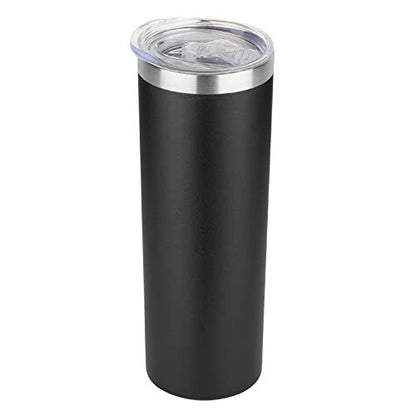 HASLE OUTFITTERS 20 oz Skinny Tumbler, Stainless Steel Insulated Slim Tumbler with Lid, Reusable Double Wall Travel Coffee Mug, Durable Powder Coated Travel Water Cup(Black, 1) - color: Black, size: 20 Ounces