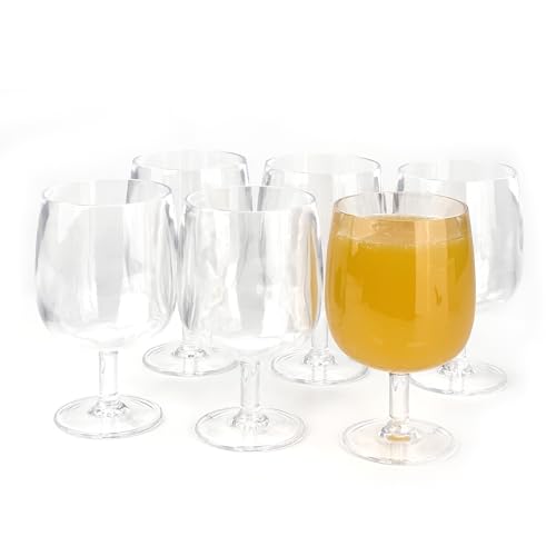 Yalin Set of 6 Unbreakable 12 oz Acrylic Plastic Wine and Water Tumbler Stackable Goblets. (Clear, 12 oz) - color: Clear, size: 12 oz