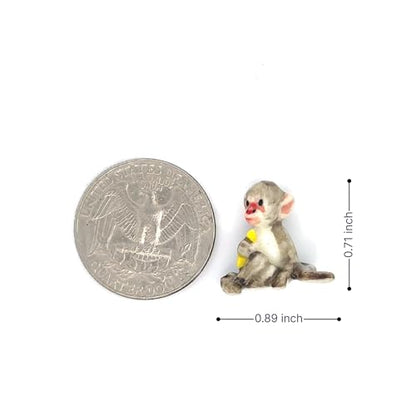 Adorable Mini Ceramic Animal Figurine – Porcelain Miniature Collectible Decor (Monkey Holding Banana) - style: Monkey Holding Banana