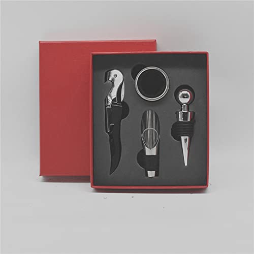Yctze Wine Opener Set, Stainless Steel Rustproof Corkscrew Kit, Packaging Kit, Ideal for Home, Bar, Restaurant, Gifts (Red) - size: Red