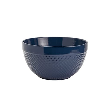 Tabletops Gallery Hobnail Style 4 Piece Blue Storm Stoneware Nesting Mixing Bowl Set for Baking and Cooking - color: BLUE STORM