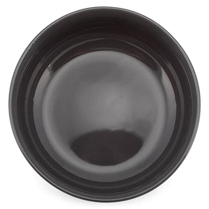 Elanze Designs Bistro Glossy Ceramic 7 inch Dinnerware Bowls Set of 4 - Perfect for Everyday uses from Pasta to Salad, Cereal to Ice cream, Ramen to Pho, Charcoal Grey - color: Charcoal Grey, style: 7 inch Cereal Salad
