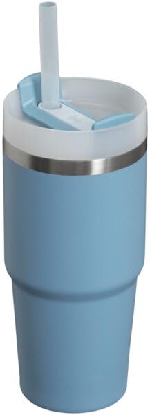 STANLEY Quencher H2.0 Flow State Tumbler, 14 oz, Indigo | Straw and 3-Position Lid | Cup Holder Compatible for Travel | Insulated Stainless Steel Cup | BPA-Free - color: Indigo, style: Classic